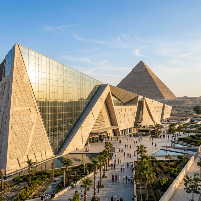 Grand Egyptian Museum near Giza Pyramids